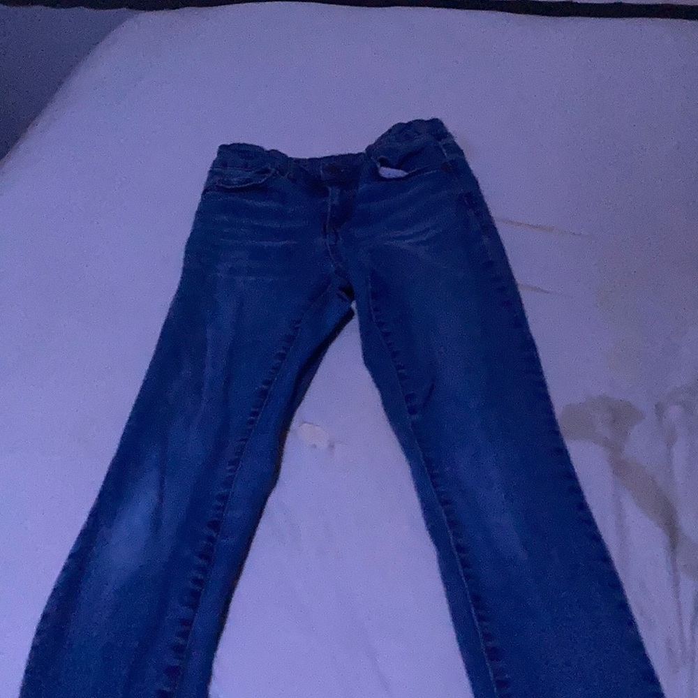 Midrise Skinny Blue Jeans